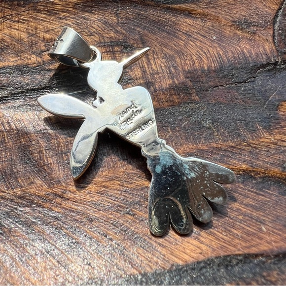 Hummingbird Turquoise & Spiny Oyster Pendant – Sterling Silver - Picture 5 of 13